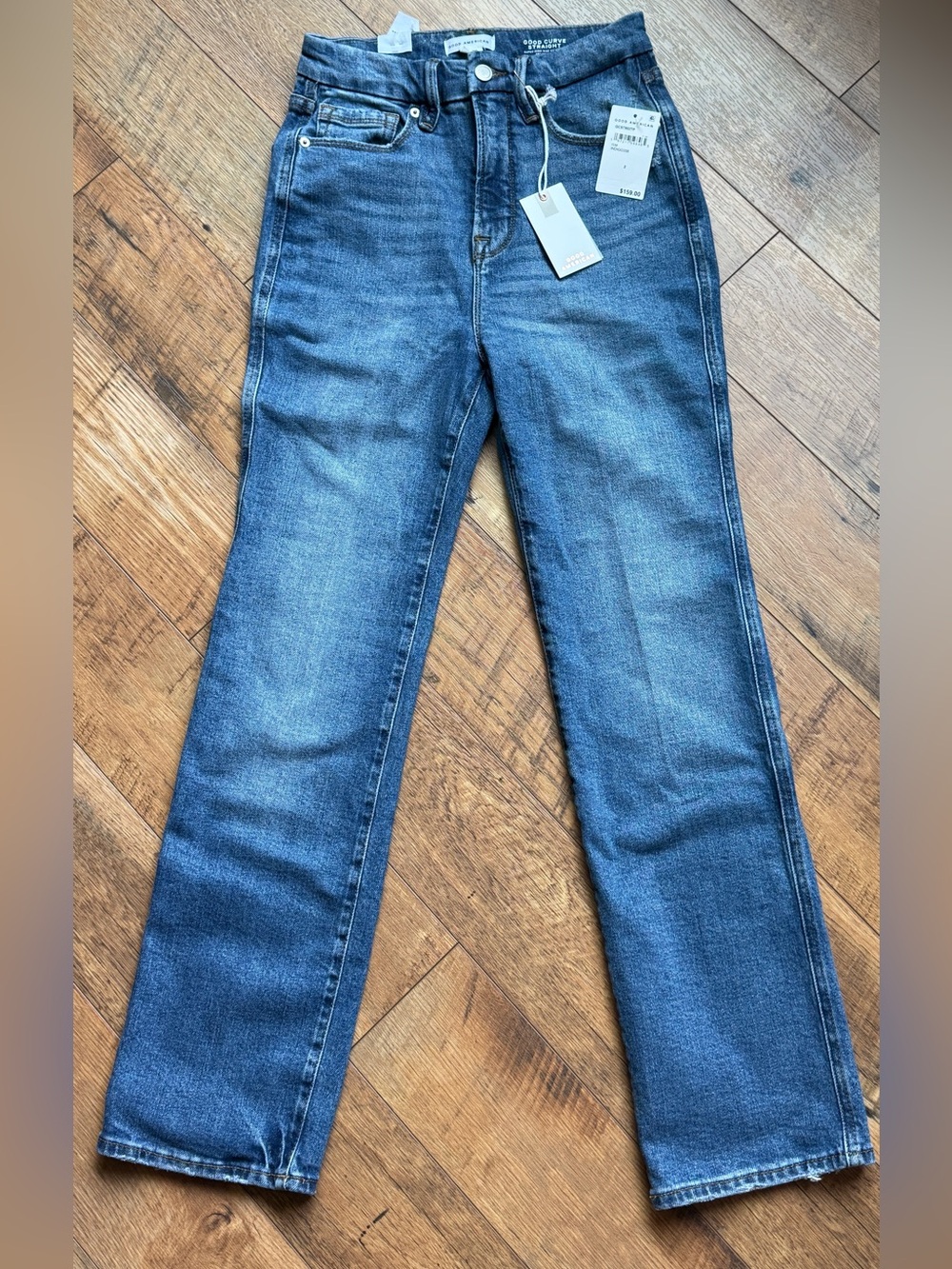 Good American Classic Straight Jeans in Indigo Blue